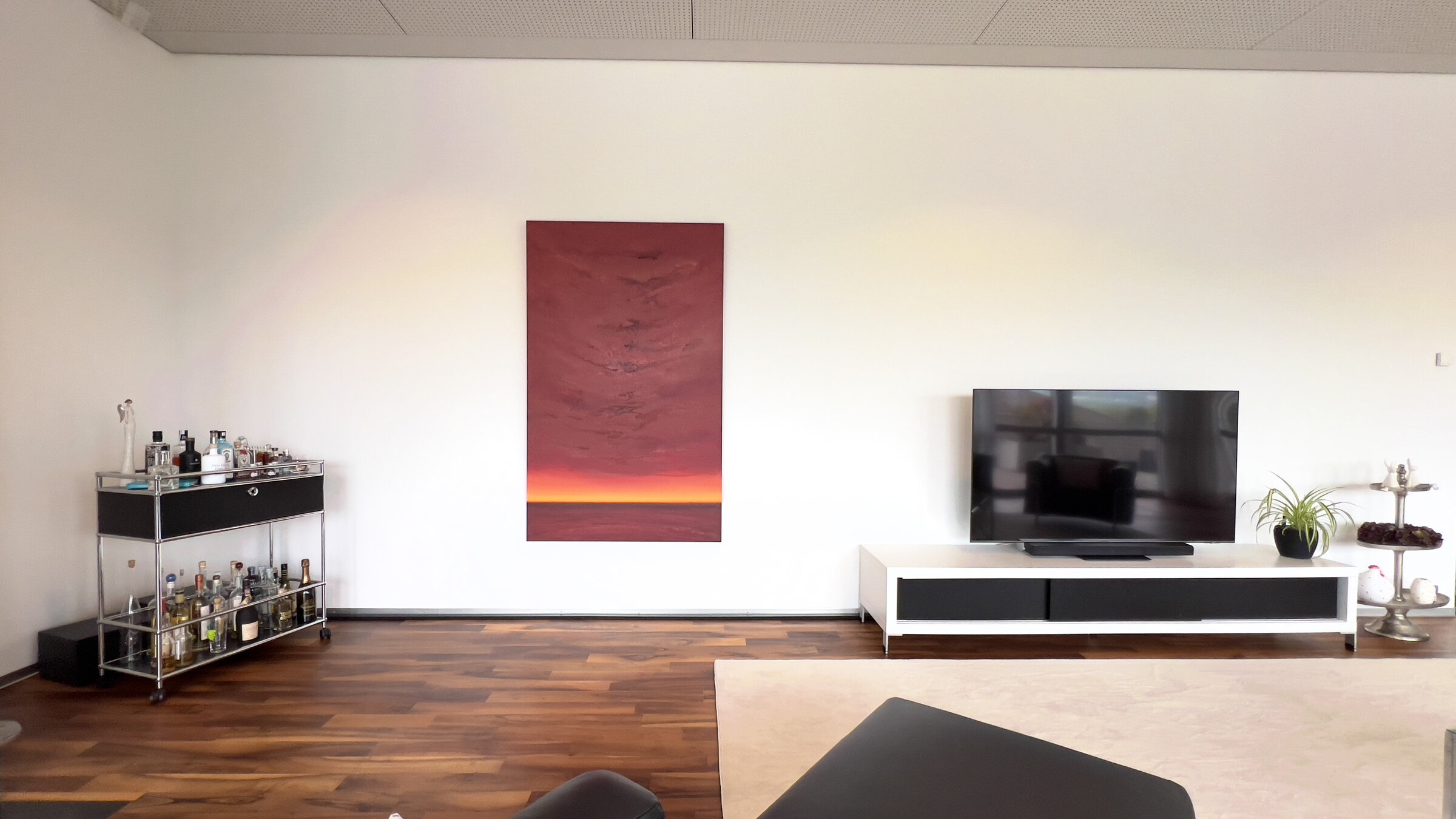 Wohnraum, leere Wand Sideboard, 180x110 cm